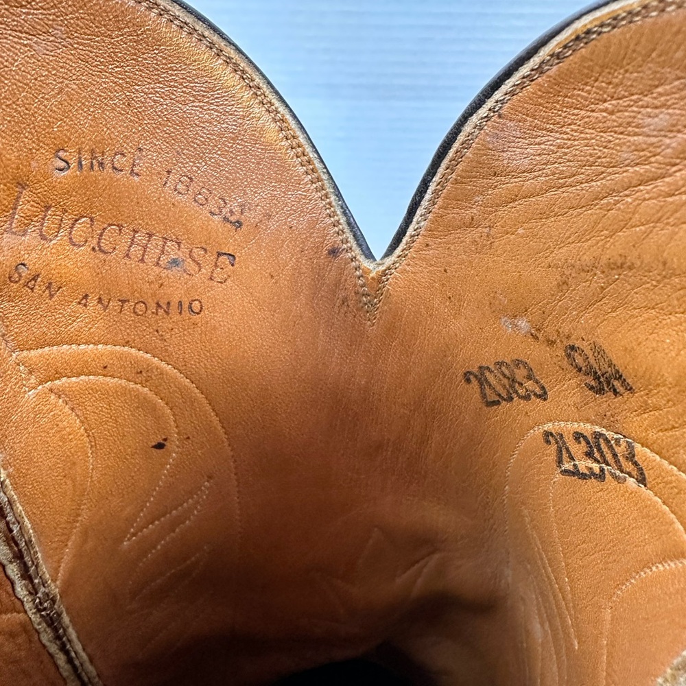 Lucchese Vintage San‎ Antonio Goatskin Cowboy Boots Sz 9A - Picture 4 of 9
